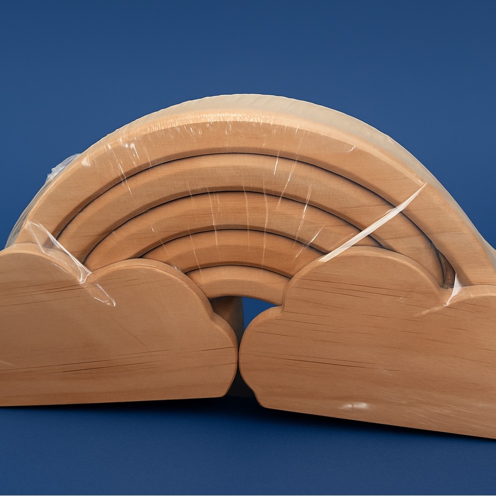 Wooden Rainbow Stacker Toy